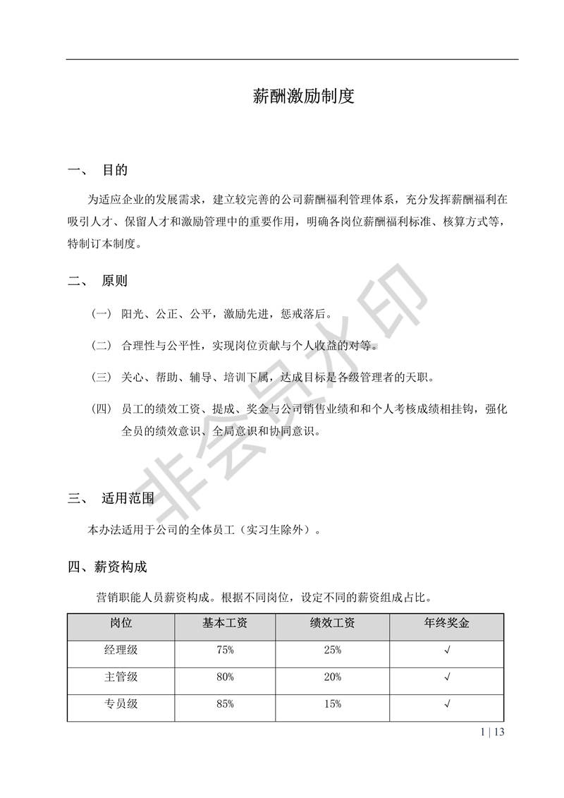 薪酬激勵(lì)制度